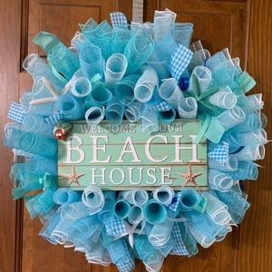 Beach door wreath